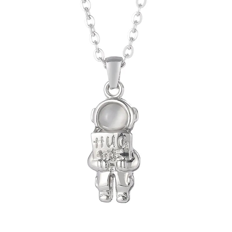 Casual Simple Style Astronaut Stainless Steel Inlay Artificial Gemstones Sweater Chain