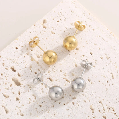 Casual Simple Style Ball Titanium Steel Plating 18k Gold Plated Jewelry Set