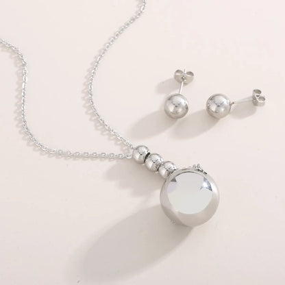 Casual Simple Style Ball Titanium Steel Plating 18k Gold Plated Jewelry Set