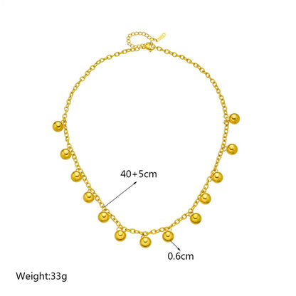 Casual Simple Style Ball Titanium Steel Plating 18k Gold Plated Necklace