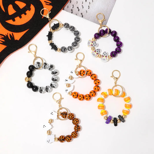 Casual Simple Style Bat Wood Beaded Halloween Keychain