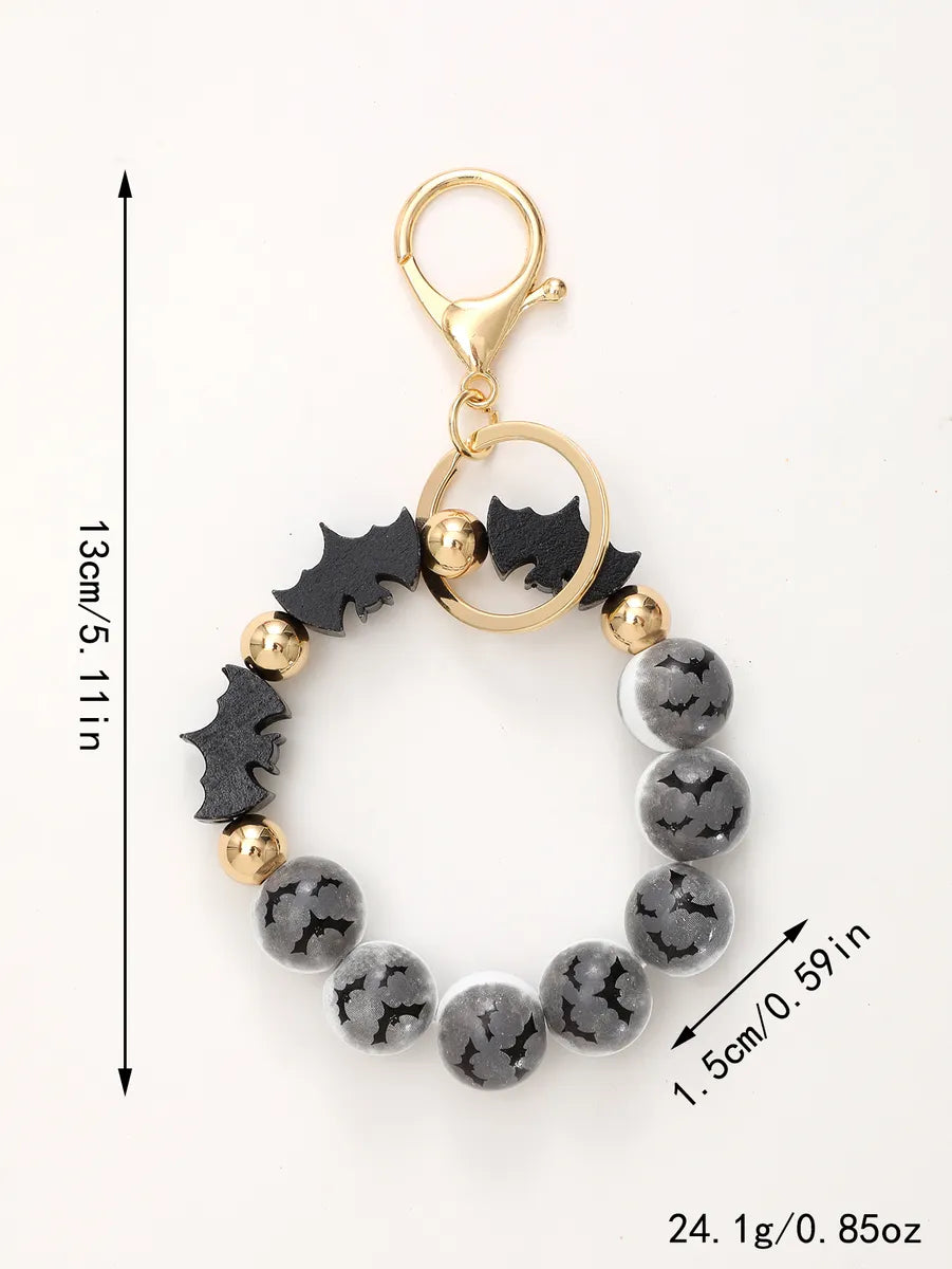 Casual Simple Style Bat Wood Beaded Halloween Keychain