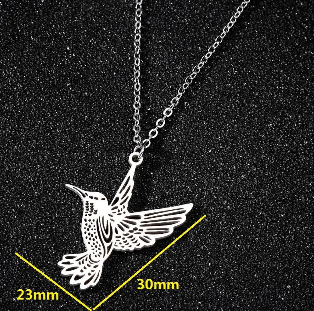 Casual Simple Style Bird Stainless Steel Plating Hollow Out Pendant Necklace