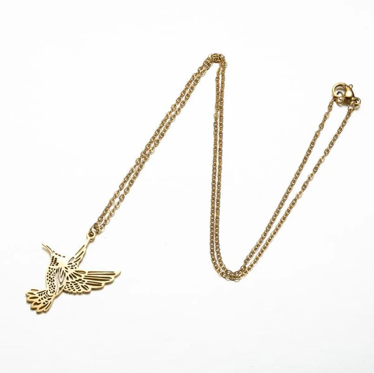 Casual Simple Style Bird Stainless Steel Plating Hollow Out Pendant Necklace