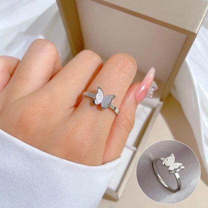 Casual Simple Style Butterfly Titanium Steel Rings