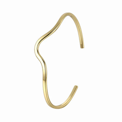 Casual Simple Style C Shape Copper 18k Gold Plated Cuff Bracelets In Bulk