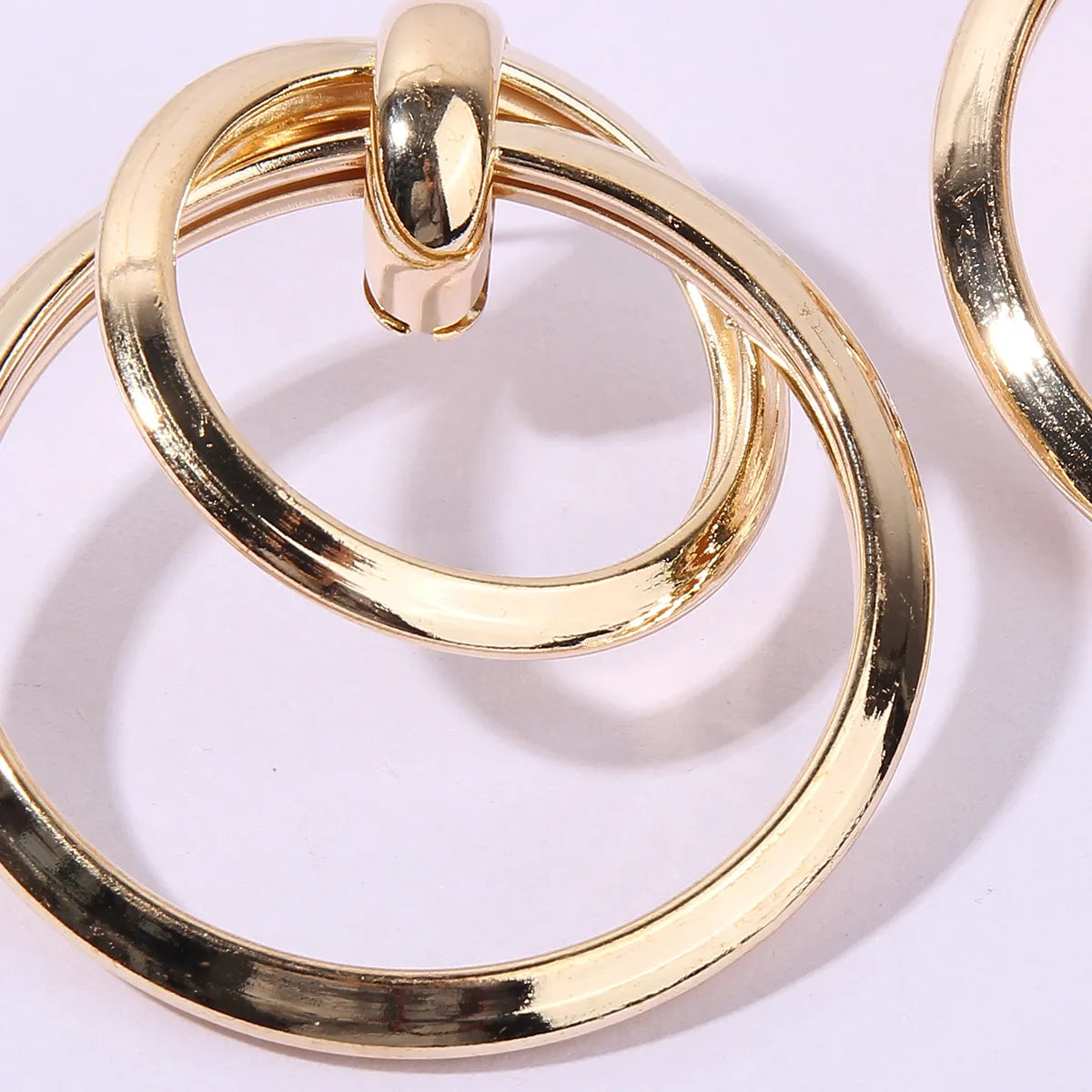 Casual Simple Style Circle Metal Layered Plating Women'S Drop Earrings