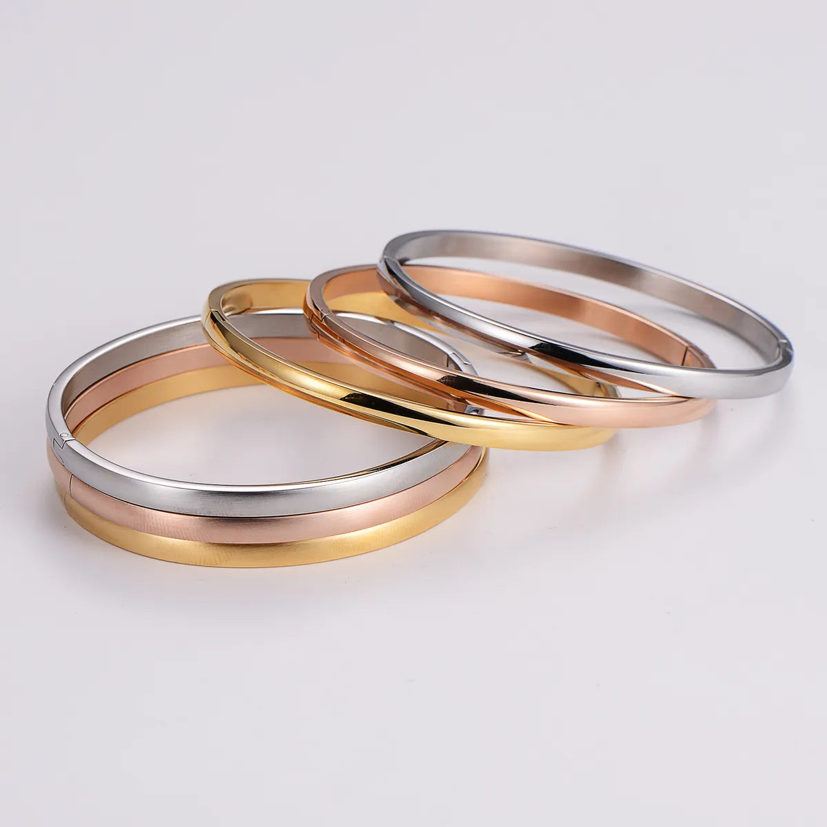 Casual Simple Style Circle Stainless Steel Plating Bangle