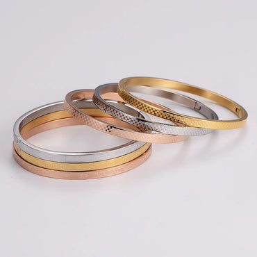 Casual Simple Style Circle Stainless Steel Plating Bangle