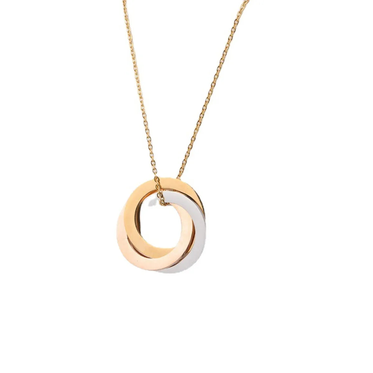 Casual Simple Style Circle Stainless Steel Plating Necklace