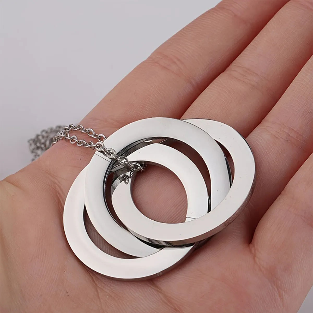 Casual Simple Style Circle Stainless Steel Plating Necklace