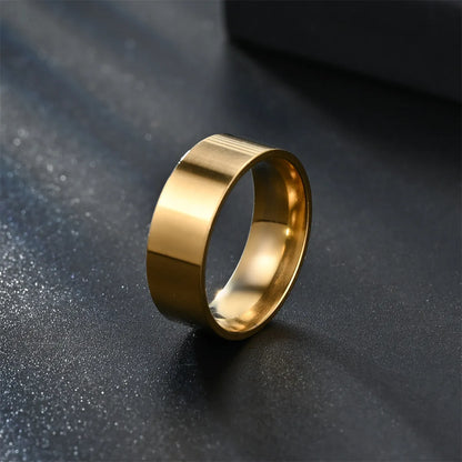 Casual Simple Style Circle Titanium Steel Unisex Rings