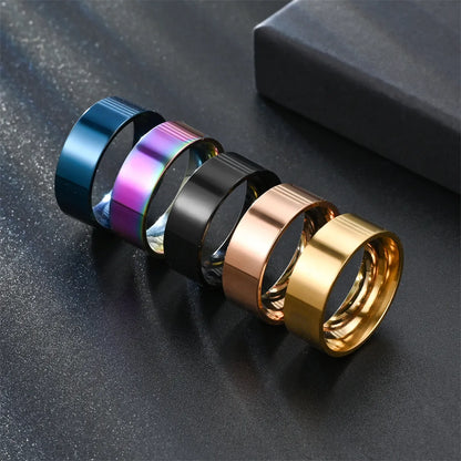 Casual Simple Style Circle Titanium Steel Unisex Rings