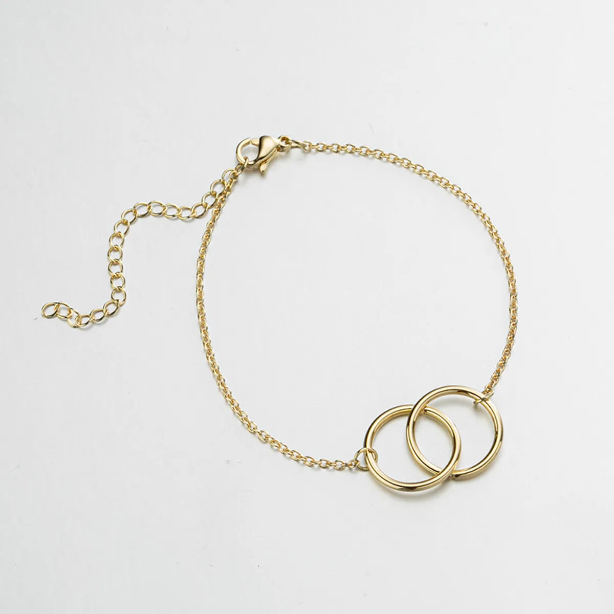 Casual Simple Style Classic Style Double Ring Stainless Steel 18k Gold Plated Bracelets In Bulk