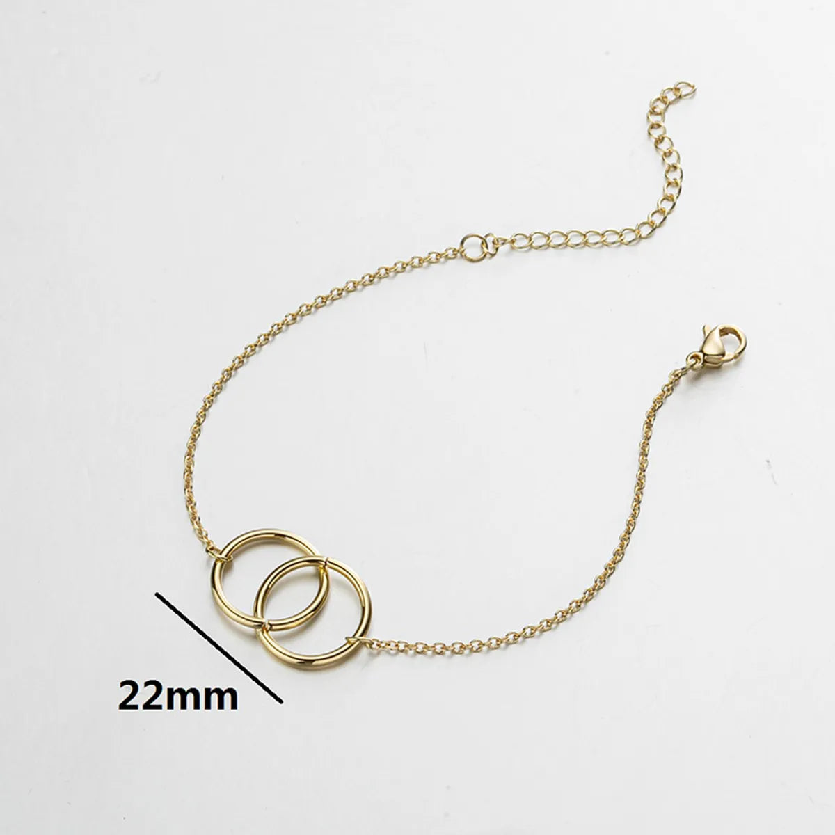 Casual Simple Style Classic Style Double Ring Stainless Steel 18k Gold Plated Bracelets In Bulk