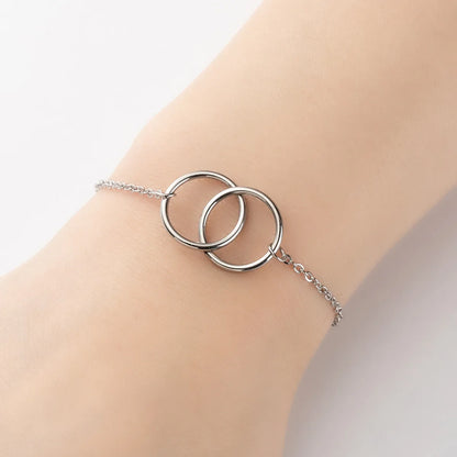 Casual Simple Style Classic Style Double Ring Stainless Steel 18k Gold Plated Bracelets In Bulk