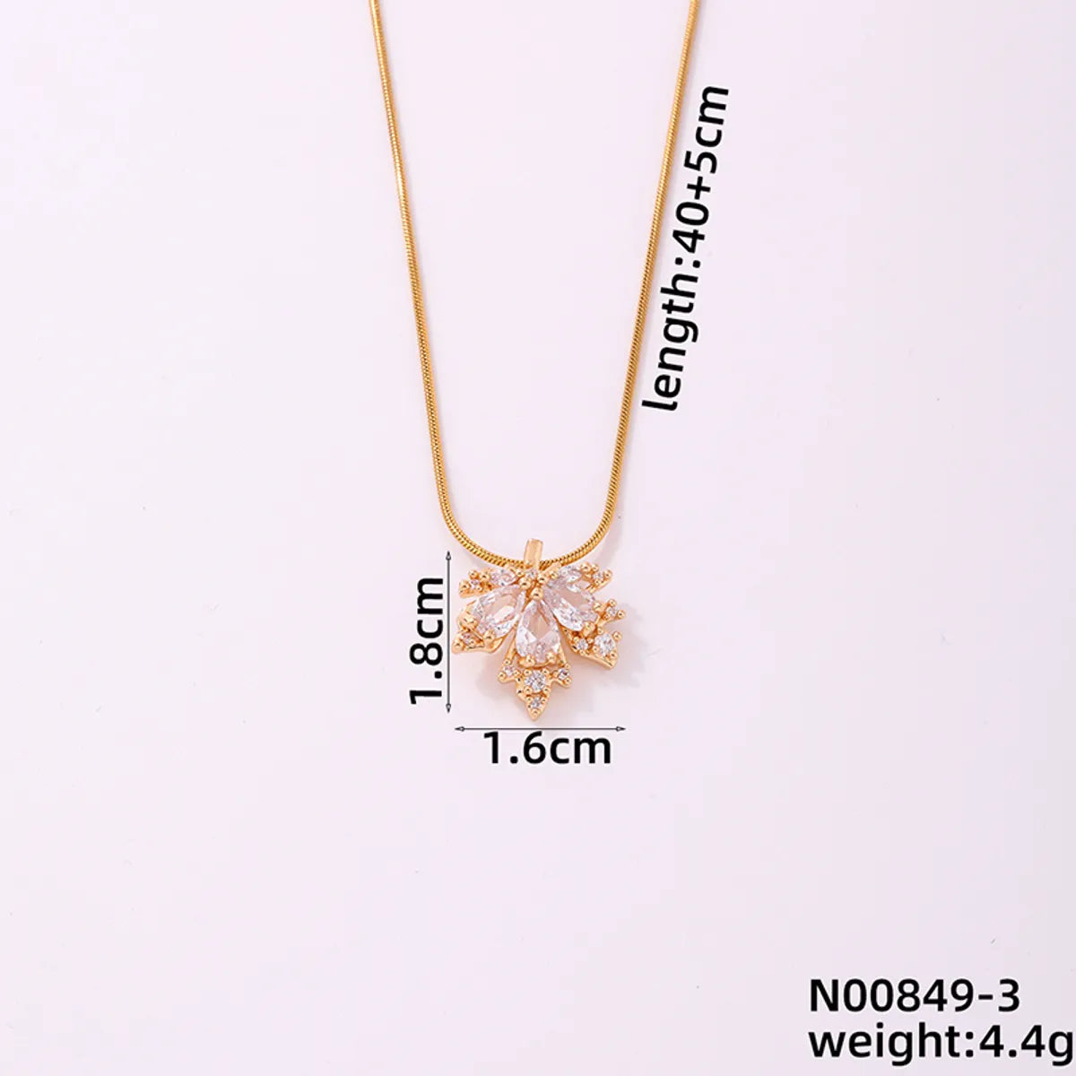 Casual Simple Style Classic Style Maple Leaf Stainless Steel Copper Plating Inlay Zircon Gold Plated Pendant Necklace