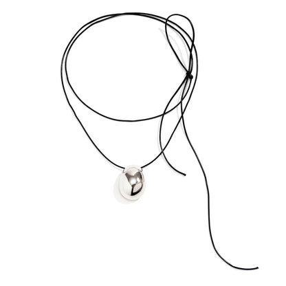 Casual Simple Style Classic Style Oval Alloy Leather Wax Line Layered Tassel Straps Alloy Tassel Women's Pendant Necklace