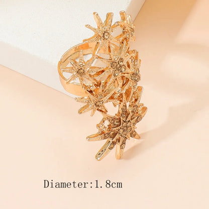 Casual Simple Style Classic Style Solid Color Alloy Inlay Rhinestones Women'S Rings