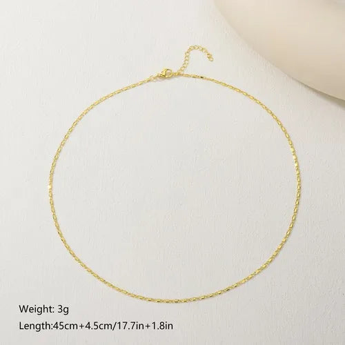 Casual Simple Style Classic Style Solid Color Copper Plating 18k Gold Plated Necklace