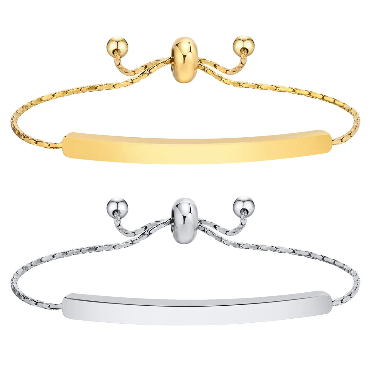 Casual Simple Style Classic Style Solid Color Stainless Steel Plating 18k Gold Plated Bracelets