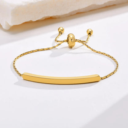 Casual Simple Style Classic Style Solid Color Stainless Steel Plating 18k Gold Plated Bracelets