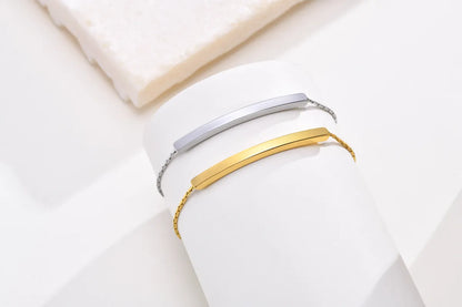 Casual Simple Style Classic Style Solid Color Stainless Steel Plating 18k Gold Plated Bracelets