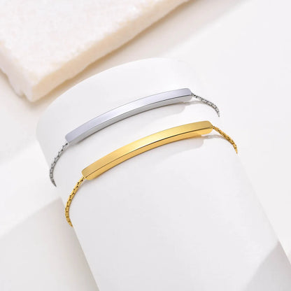 Casual Simple Style Classic Style Solid Color Stainless Steel Plating 18k Gold Plated Bracelets