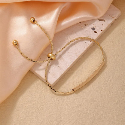 Casual Simple Style Classic Style Solid Color 304 Stainless Steel K Gold Plated Bracelets In Bulk