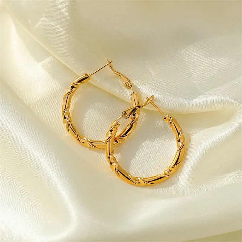 Wholesale Jewelry Casual Simple Style Classic Style Solid Color Stainless Steel Gold Plated Polishing Plating Jewelry Set