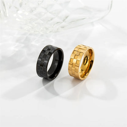 Casual Simple Style Classic Style Solid Color Stainless Steel Titanium Steel Plating Gold Plated Rings