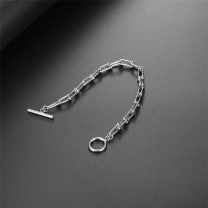 Casual Simple Style Classic Style Solid Color Stainless Steel Titanium Steel Polishing Plating Gold Plated Bracelets