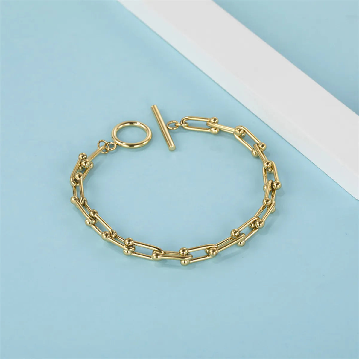 Casual Simple Style Classic Style Solid Color Stainless Steel Titanium Steel Polishing Plating Gold Plated Bracelets