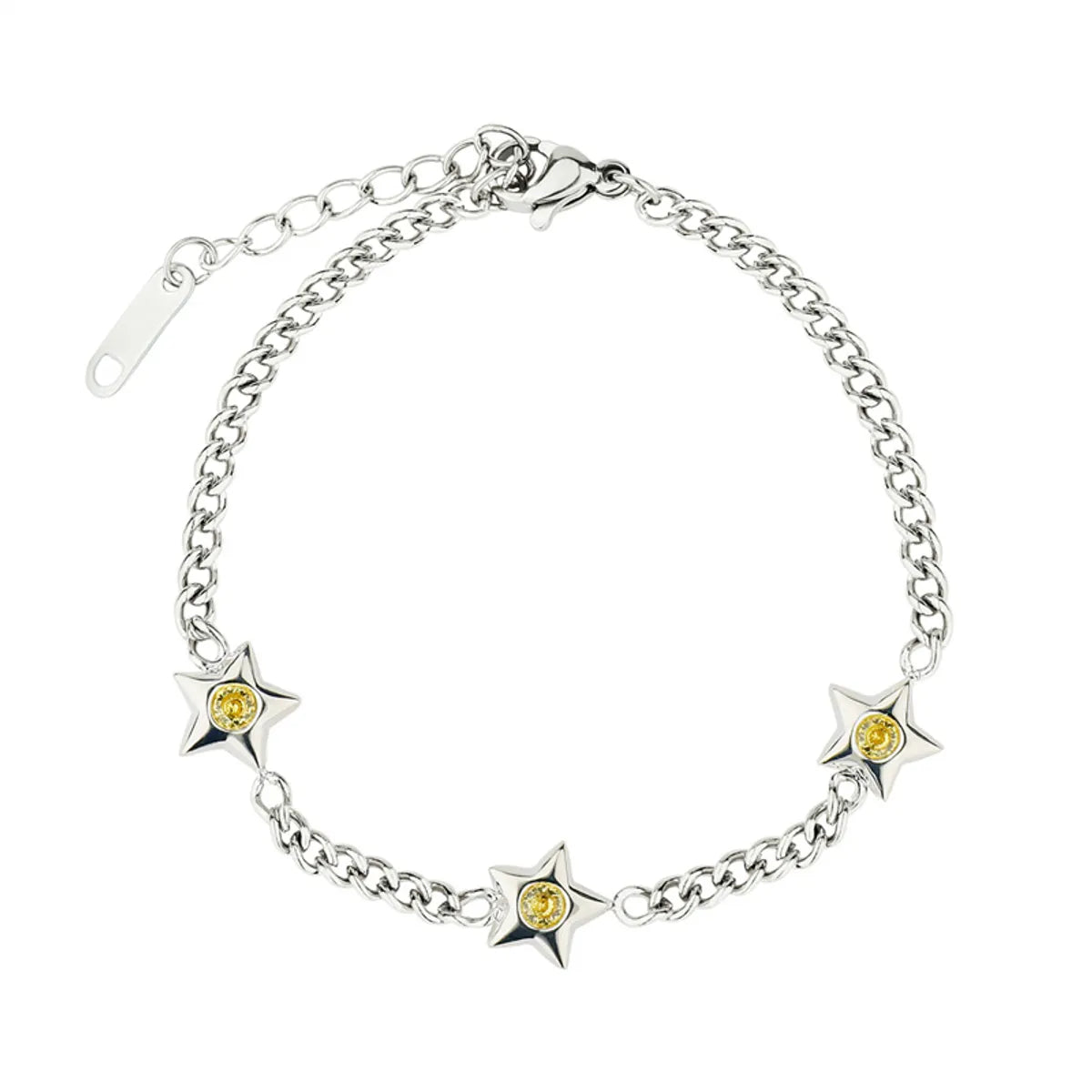 Casual Simple Style Classic Style Star Stainless Steel Titanium Steel Plating Inlay Zircon Gold Plated Silver Plated Bracelets