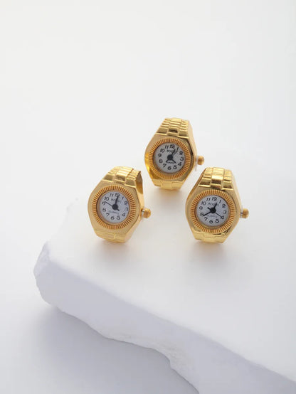 Wholesale Jewelry Casual Simple Style Clock Alloy Plating Open Rings Rings