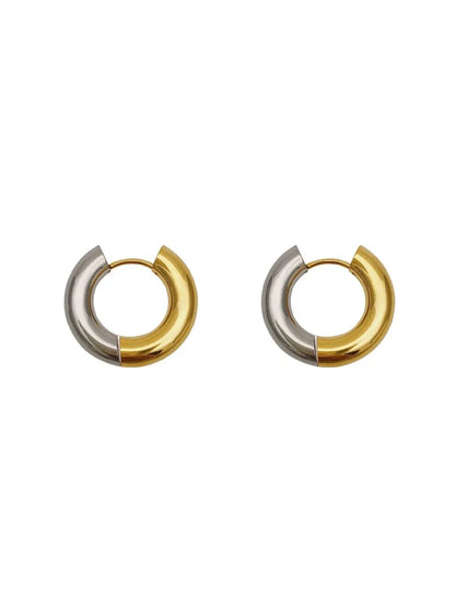 Casual Simple Style Color Block Titanium Steel Plating Earrings 1 Pair