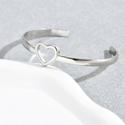 Casual Simple Style Commute Heart Shape Alloy Wholesale Cuff Bracelets