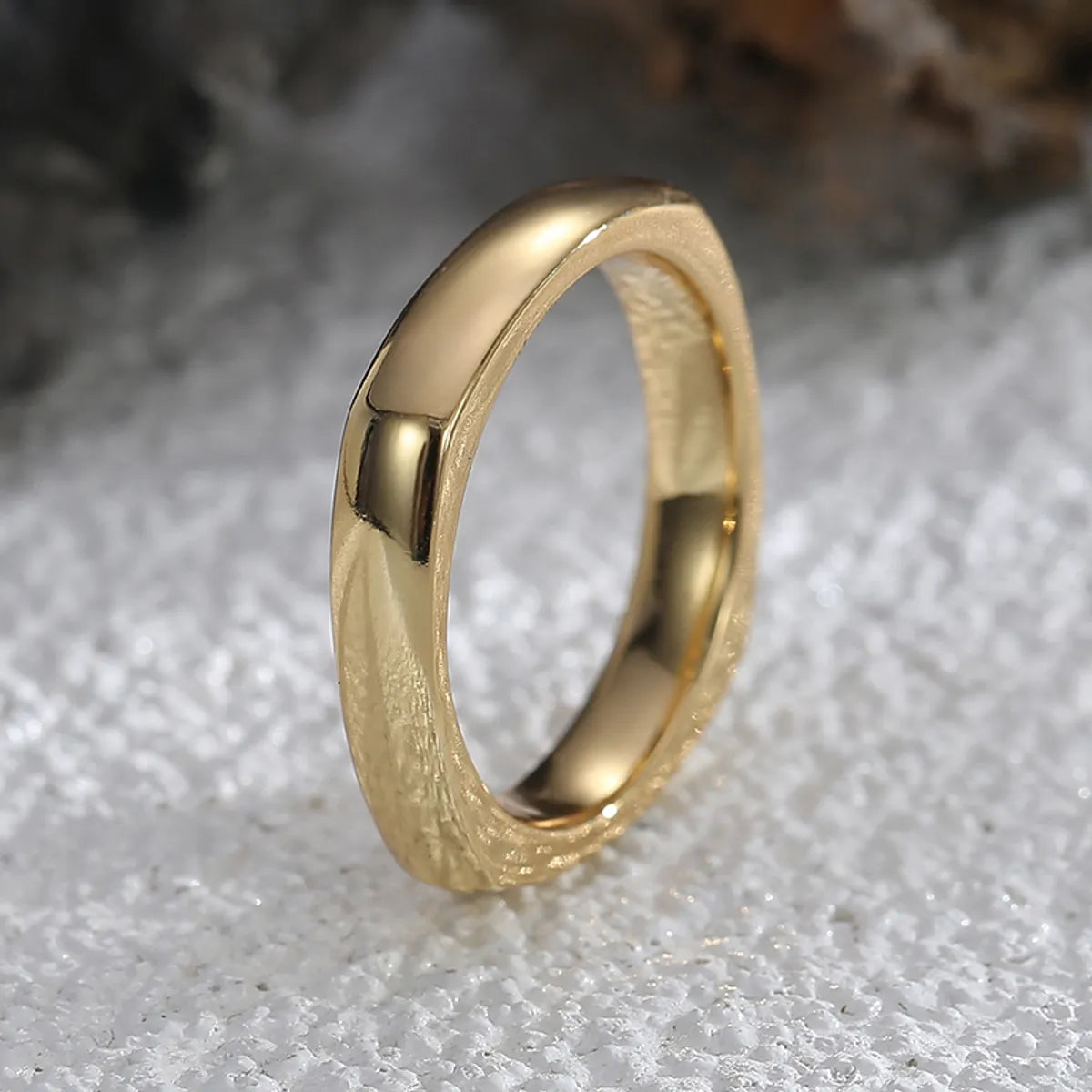 Casual Simple Style Commute Solid Color Copper 18k Gold Plated Rings In Bulk