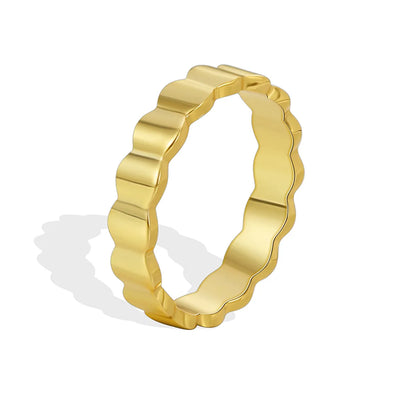 Casual Simple Style Commute Solid Color Copper 18k Gold Plated Rings In Bulk