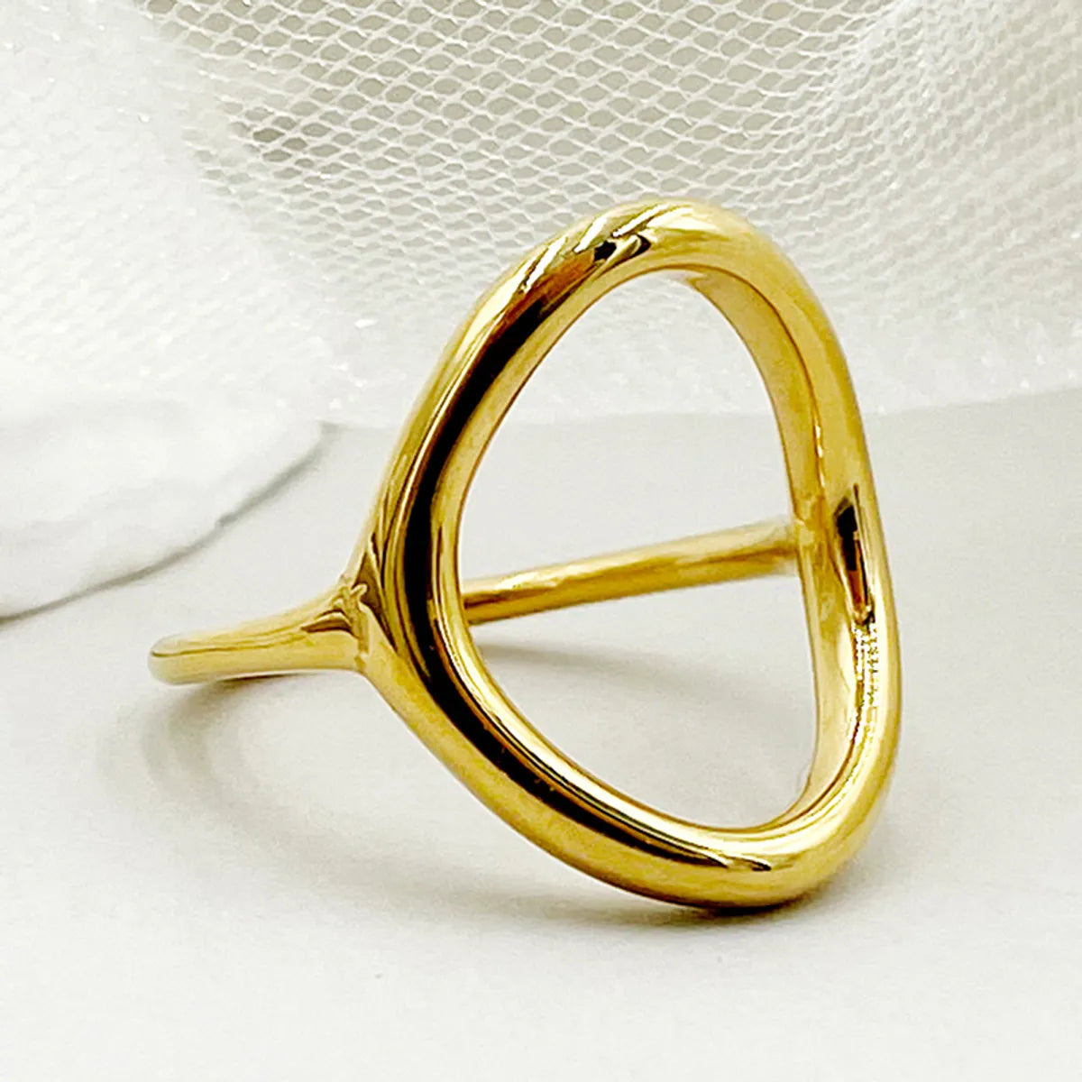 Casual Simple Style Commute Solid Color Stainless Steel Plating Gold Plated Rings