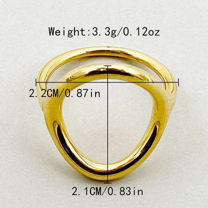 Casual Simple Style Commute Solid Color Stainless Steel Plating Gold Plated Rings