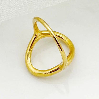 Casual Simple Style Commute Solid Color Stainless Steel Plating Gold Plated Rings