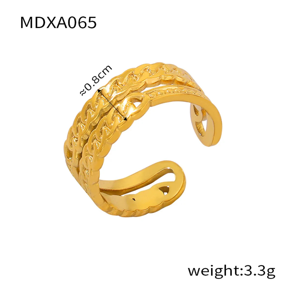 Wholesale Jewelry Casual Simple Style Commute Sun Leaves Titanium Steel 18K Gold Plated Hollow Out Open Rings