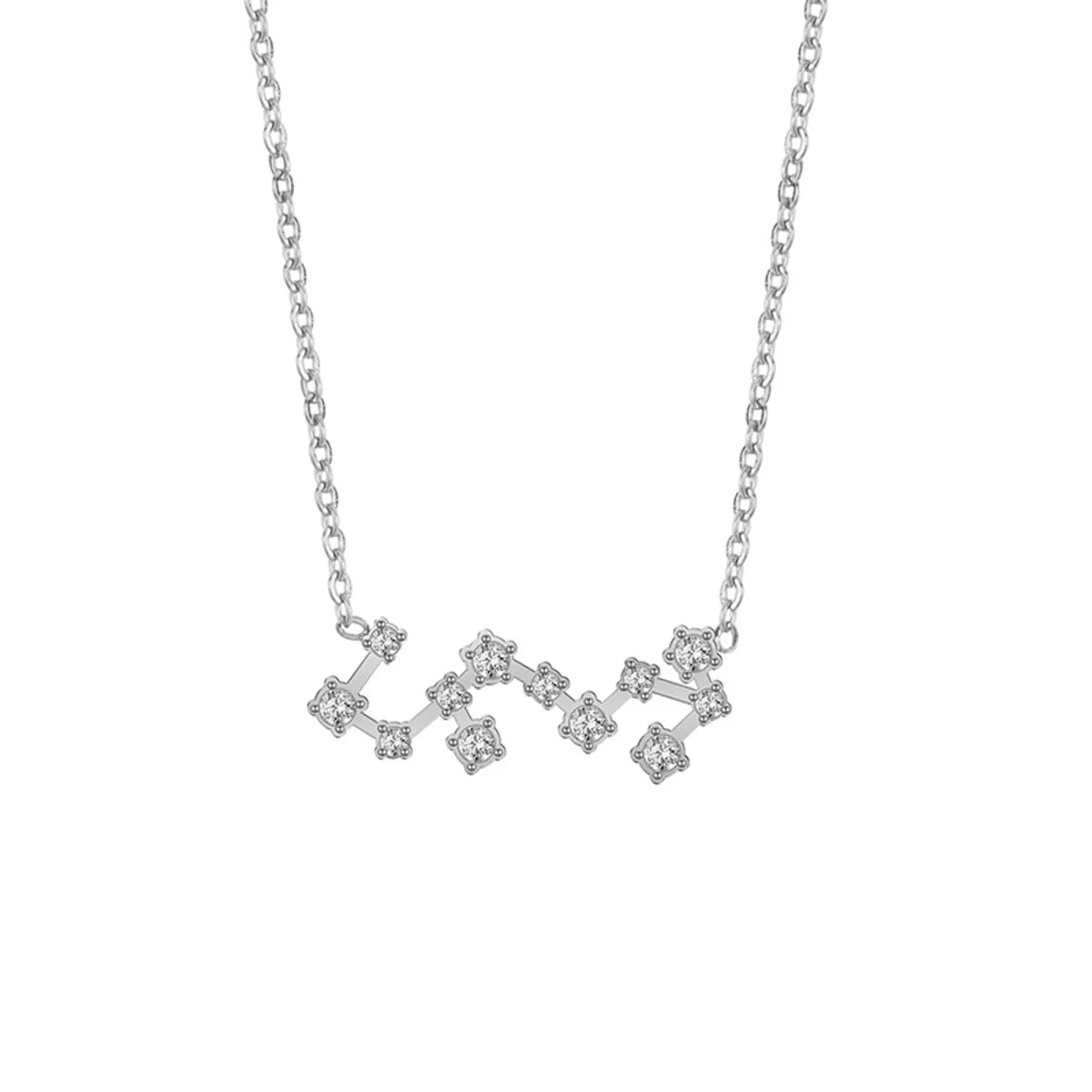 Casual Simple Style Constellation Stainless Steel Titanium Steel Plating Inlay Zircon Necklace