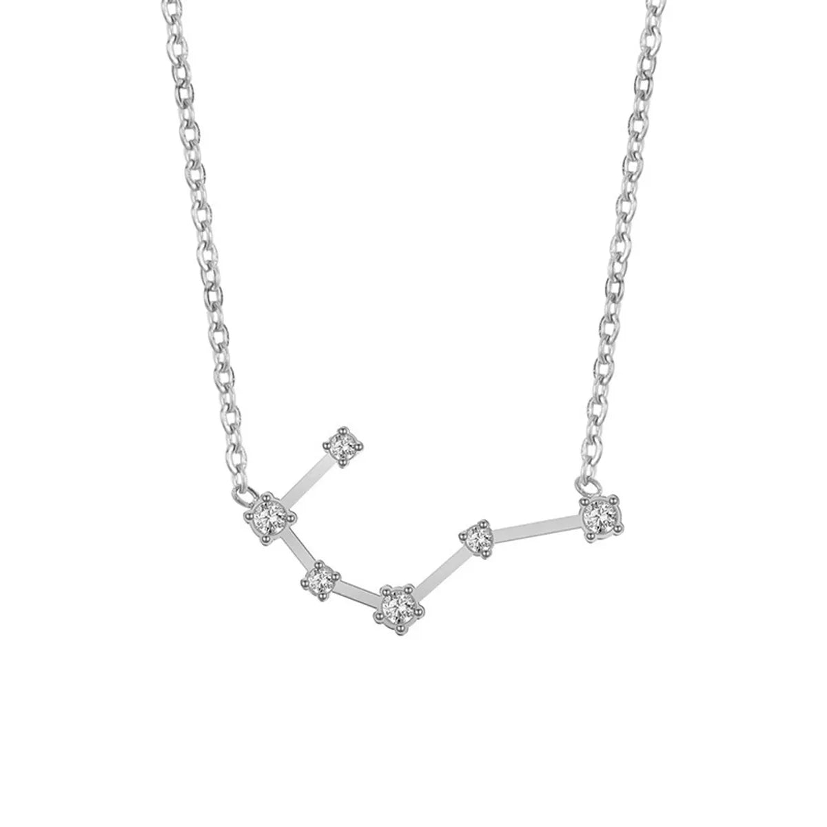 Casual Simple Style Constellation Stainless Steel Titanium Steel Plating Inlay Zircon Necklace