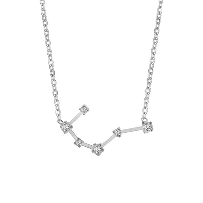 Casual Simple Style Constellation Stainless Steel Titanium Steel Plating Inlay Zircon Necklace