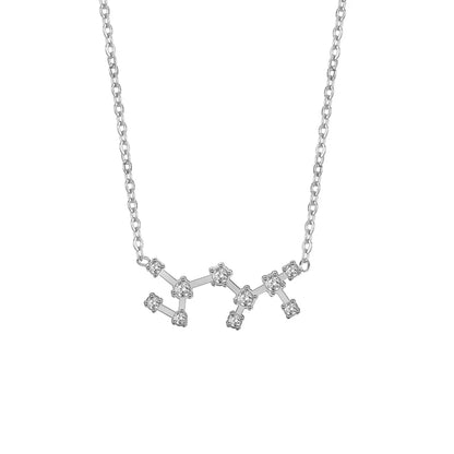 Casual Simple Style Constellation Stainless Steel Titanium Steel Plating Inlay Zircon Necklace