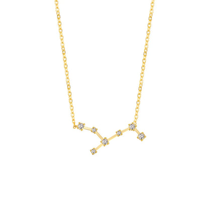 Casual Simple Style Constellation Stainless Steel Titanium Steel Plating Inlay Zircon Necklace