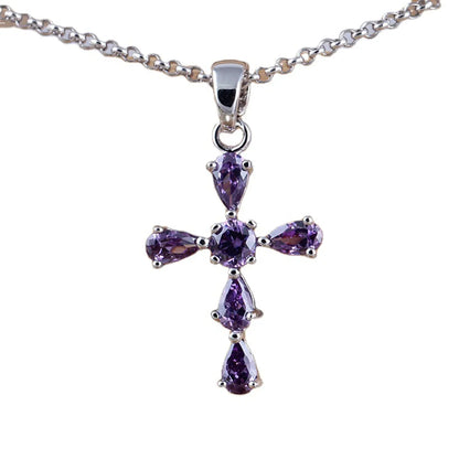 Casual Simple Style Cross Alloy Polishing Plating Inlay Zircon Unisex Pendant Necklace