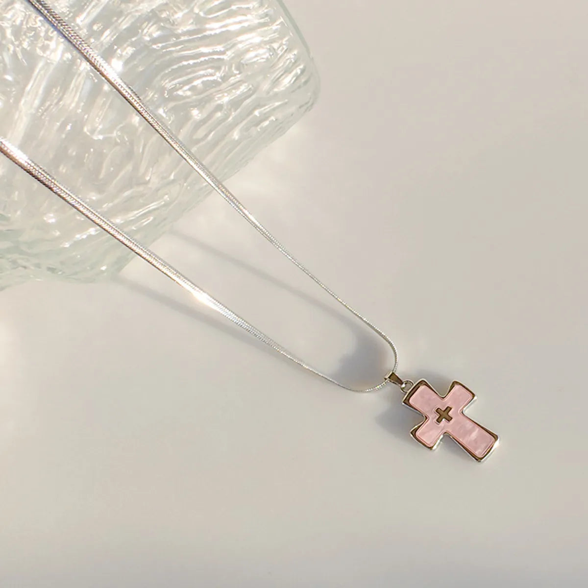 Casual Simple Style Cross Alloy Titanium Steel Wholesale Pendant Necklace